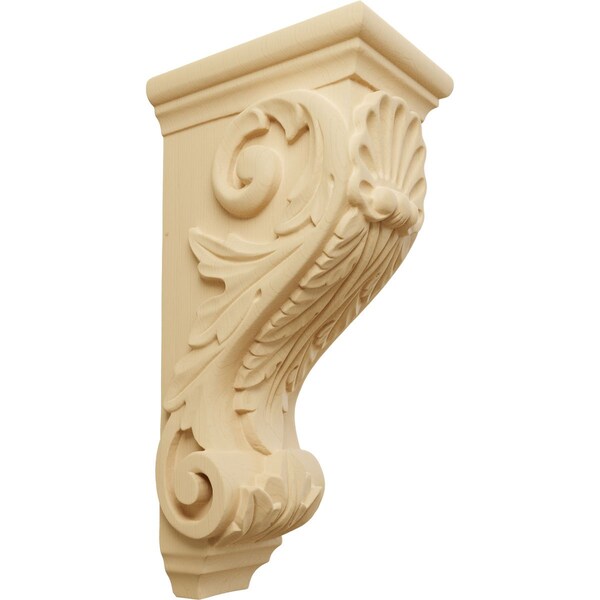 Ekena Millwork 5"W x 7"D x 14"H Large Shell Corbel, Alder CORW05X07X14SHAL - main